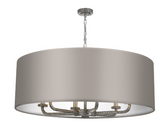 David Hunt Lighting Sloane 6LT Drum Shade Pewter Pendant SLO8699